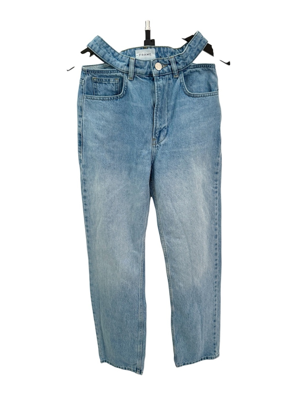 Frame Denim Light Wash High-Rise Straight Leg Jeans